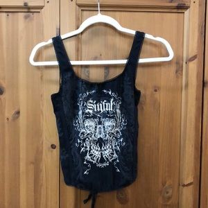 Sinful, Lace Back Corset Top